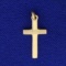 Unique Design Cross Pendant Or Charm In 14k Yellow Gold