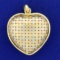 Italian Made Woven Design Heart Pendant In 18k Yellow, White, And Rose Gold