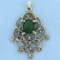 Vintage Jade Pendant In 14k Yellow Gold