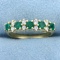 Natural Emerald And Diamond Ring In 14k Yellow Gold