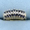 Natural Sapphire And Diamond Ring In 14k Yellow Gold