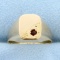 Vintage Ruby Signet Ring In 18k Yellow Gold