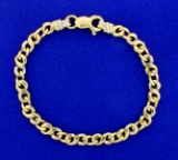 Designer Link Bracelet In 14k White & Yellow Gold