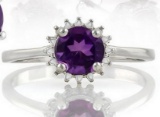 Starburst Amethyst Ring In Sterling Silver