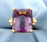 30ct Amethyst Ring In 14k Yellow Gold