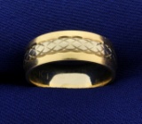 6.5mm White And Yellow Gold Wedding Band