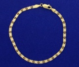 Italian Made White And Yellow Gold Bracelet