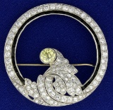 Antique Platinum Diamond Brooch Pin