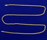 24 1/2 Inch Rope Link Neck Chain In 14k Gold