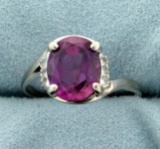 Pink Topaz And Cz Ring