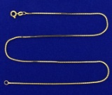 16 1/2 Inch 18k Gold Box Link Neck Chain