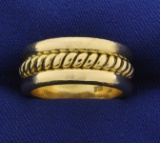 Heavy Rope Design Band Ring In 18k Yellow Gold