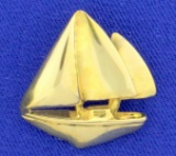 Sailboat Pendant In 18k Yellow Gold