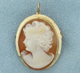 Cameo Pin/pendant In 10k Yellow Gold