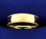 Beaded Edge Wedding Band Ring In 10k Yellow Gold