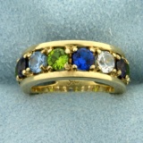 Multi-color Topaz Ring In 10k Yellow Gold