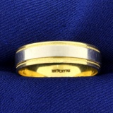 Band Ring In 18k Yellow Gold And Platinum