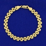 Italian Made Gold Link Bracelet In 14k Yellow Gold