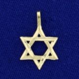 Diamond Cut Star Of David Pendant In 14k Yellow Gold