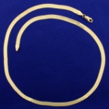 20 Inch Italian Made Herringbone Necklace In 14k Yellow Gold