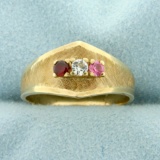 Multi-colored Topaz Ring In 10k Yellow Gold