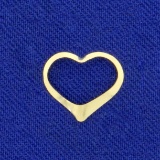 Small Gold Heart Slide Or Pendant In 14k Yellow Gold