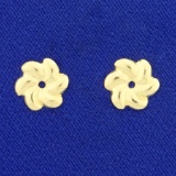 Pinwheel Design Stud Earring Enhancers In 14k Yellow Gold