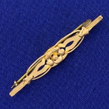 Vintage Flower Pin In 10k Rose Gold