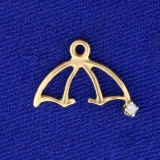 Unique Abstract Dome Charm Or Pendant In 14k Yellow Gold