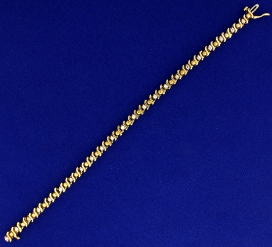 3/4 Carat Diamond Bracelet In 14k Yellow Gold