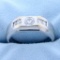 .9ct Tw Men's 18k White Gold Diamond Ring