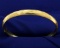 Unique Engraved Bangle Bracelet In 14k Yellow Gold