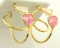 Morganite And Cz Hoop Earrings In 14k Yellow Gold