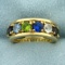 Multi-color Topaz Ring In 10k Yellow Gold