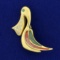 Enameled Pelican Pin With Diamonds In 14k Yellow Gold