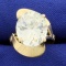 8ct Cz Gemstone Ring In 14k Yellow Gold