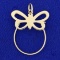 Butterfly Charm-holding Pendant In 14k Yellow Gold