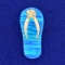 Synthetic Black Opal Flip-flop Pendant In 14k Yellow Gold