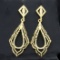 Diamond Cut Drop Dangle Earrings In 14k Yellow Gold