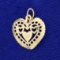 Intricate Heart Charm Or Pendant In 14k Yellow Gold