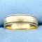 Men's Wedding Band Ring With Beaded Edge In 14k Yellow Gold