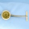 Persian 1/4 Pahlavi Gold Coin Tie Tack In 14k Yellow Gold