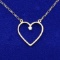 Diamond Heart Necklace In 14k Yellow Gold
