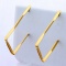 Rectangular Hoop Earrings In 14k Yellow Gold