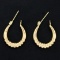 Unique Laurel Design Hoop Earrings In 14k Yellow Gold