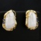 Baroque Pearl And Sapphire Earrings In 14k Yellow Gold