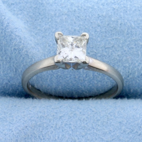 .84 Carat Princess Cut Diamond Solitaire Engagement Ring In 14k White Gold