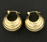 Wide Hoop Earrings In 14k Yellow Gold