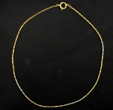 16 3/4 Inch Byzantine Link Neck Chain In 18k Yellow And White Gold