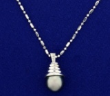 Tahitian Pearl Pendant On 16 Inch Neck Chain In 14k White Gold